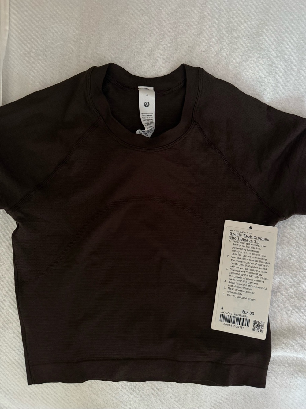 Lululemon Swiftly Tech Cropped Short-Sleeve Shirt 2.0 in Espresso